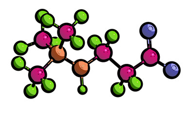 Wall Mural - Molecular structure of Meldonium, 3D rendering