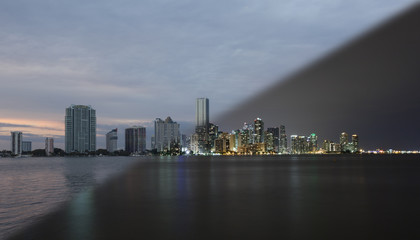 Wall Mural - Miami skyline sunset twilight