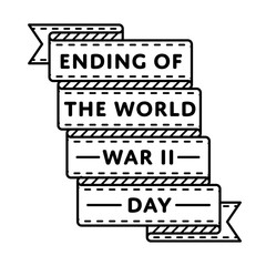 Ending of the World War II day emblem isolated vector illustration on white background. 2 september russian holiday event label, greeting card decoration graphic element