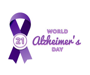 Wall Mural - World Alzheimers day emblem isolated vector illustration on white background. 21 september world healthcare holiday event label, greeting card decoration graphic element