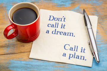 do not call it a dream, but plan ...