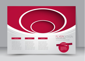 Flyer, brochure, billboard template design landscape orientation for education, presentation, website. Red color. Editable vector illustration.