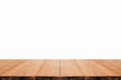 © Have a nice day  - Empty top of wooden table or counter isolated on white backgroun