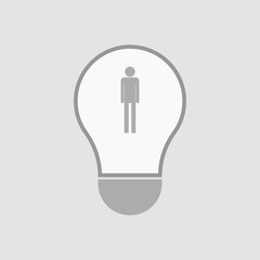 Poster - Isolated light bulb with a male pictogram