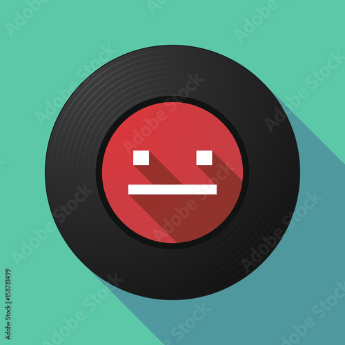 Fényképezés Long shadow music disc with a emotionless text face