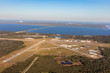 Aerial view of the airport in Titusville, behind the building Nasa at Kennedy Space Center, Cape Canaveral. Florida, USA