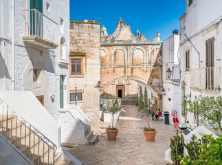 Wall Mural - Scenic view in Ostuni, city located about 8 km from the coast, in the province of Brindisi, region of Apulia, Italy.