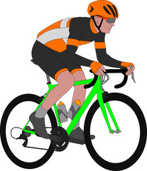 Poster - racing bicyclist illustration - vector