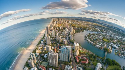 Poster - 4k timelapse video of Gold Coast, Australia at sunset