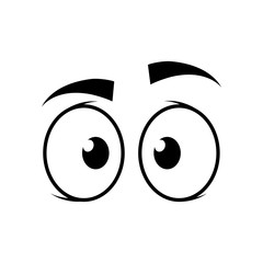 Wall Mural - cartoon eyes icon over white background vector illustration