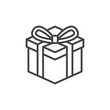 © alekseyvanin - Gift box line icon, outline vector sign, linear style pictogram isolated on white. Present symbol, logo illustration. Editable stroke. Pixel perfect