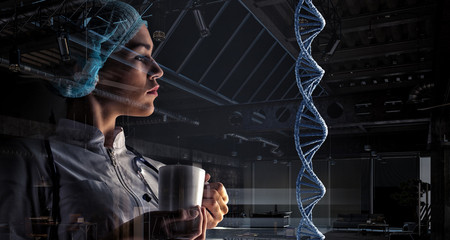 Wall Mural - innovative technologies in science and medicine. mixed media
