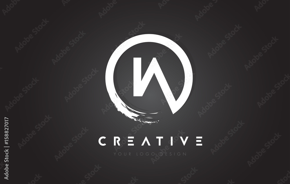 IA Circular Letter Logo with Circle Brush Design and Black Background ...