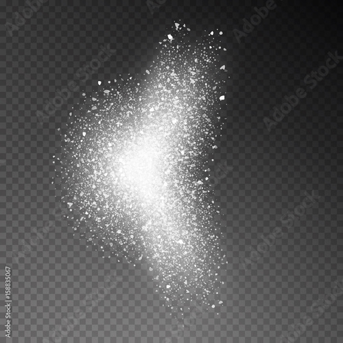 Zdjęcie XXL Wodna lub ciekła kiści mgła atomizator odizolowywający na przejrzystym tle. Efekt z latającymi cząsteczkami. Ilustracji wektorowych.