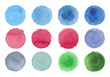 Watercolor circle texture. Multicolored blots