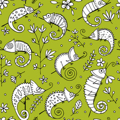 Poster - Chameleon collection, seamless pattern for your design