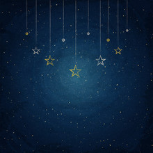 Chalkboard Background With Drawing Bunting Stars