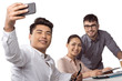 © LIGHTFIELD STUDIOS - young multiethnic business colleagues taking selfie on smartphone