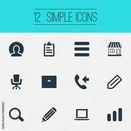 Vector Illustration Set Of Simple Teamwork Icons Elements