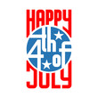 4th of July  USA Independence Day logo vector illustration