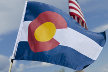 Colorado State Flag Waving In The Breeze