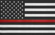United States of America thin red line flag