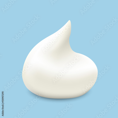 Vector Realistic White Whipped Cream Or Foam Isolated On