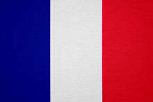 France Flag With Fabric Texture