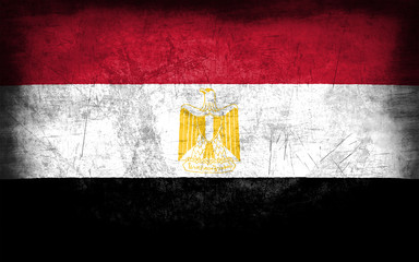 Wall Mural - Egypt flag with grunge metal texture