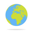 © vectorplus - Green and blue cartoon world map globe vector illustration
