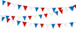 Russian flag festive bunting against. Party background with flag