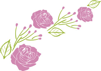 Wall Mural - Decorative element with purple roses