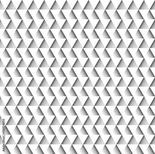 Valokuva White geometric seamless pattern of triangles