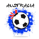 Fototapeta Sport - Banner the inscription Australia and ball hang on the ropes