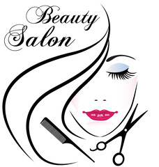 face of pretty woman silhouette logo.cosmetic beauty salon company logo