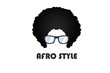 Afro Hair Man With Glasses Style Logo Template Flat Symbol Design Vector Illustration	
