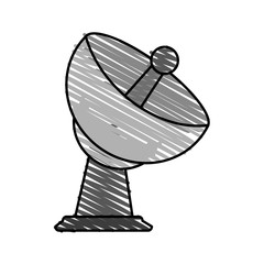 satellite antenna doodle over white background vector illustration design 