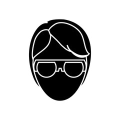 Canvas Print - hipster woman wearing glasses icon over white background vector illustration