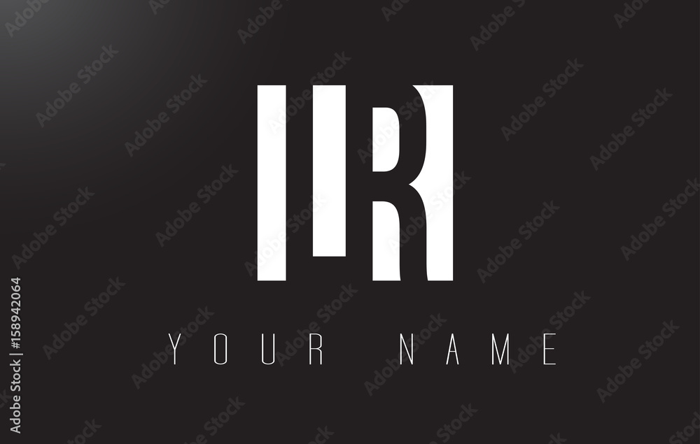 LR Letter Logo With Black and White Negative Space Design. Stock Vector ...
