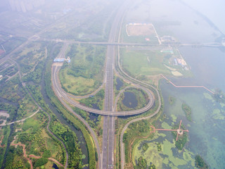 Wall Mural - Aerial view of the overpass