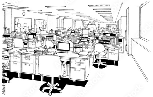 Plakat Kreskówka stylowy pióro wizerunku ilustraci biuro