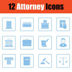 Wall Mural - Set of attorney  icons