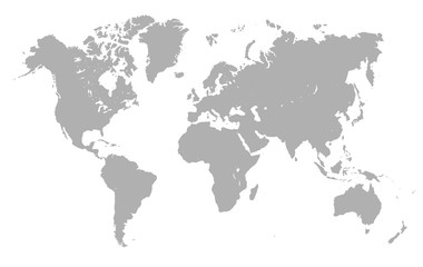 Wall Mural - grey world map - stock vector