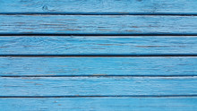Texture Of Old Wooden Blue Fence