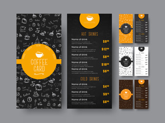 Fototapete - Template of the coffee menu for a cafe or restaurant.
