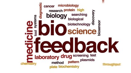 Wall Mural - Bio feedback animated word cloud, text design animation.