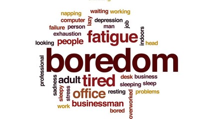 Sticker - Boredom animated word cloud, text design animation.