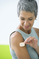 model anti-tobacco patch or transdermal patch containing oestradiol (hormone replacement therapy hrt