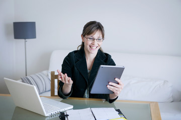Wall Mural - woman working at home