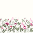 seamless floral border with roses